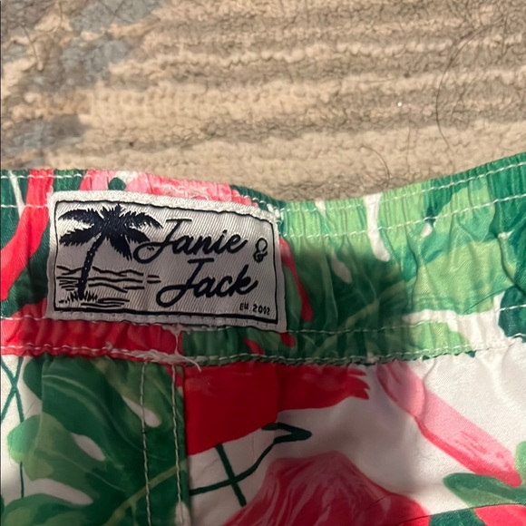 Janie & Jack Boys Tropical Flamingo Shirt and Matching Swim Shorts - Picture 11 of 11